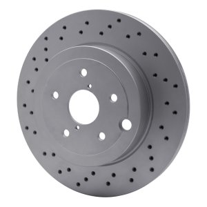 Subaru WRX Brake Rotor (1) - Rear - R1 Concepts - GEOSPEC Coated Rotor - Drilled - `18-`25